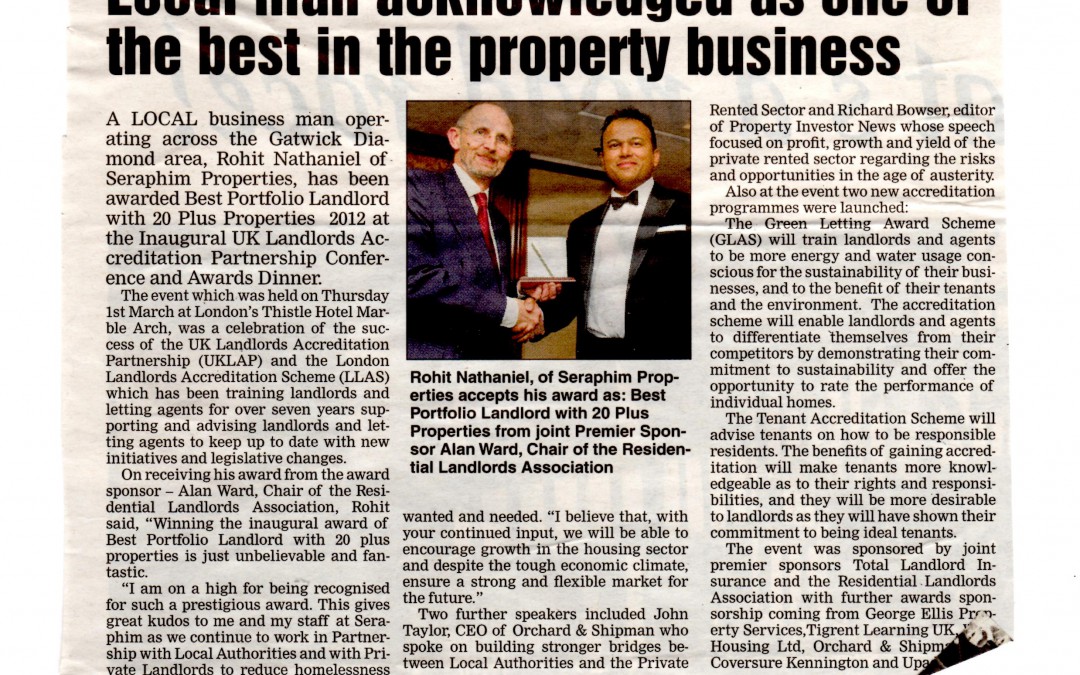 Local Man Acknowledged as one of the Best in the Property Business