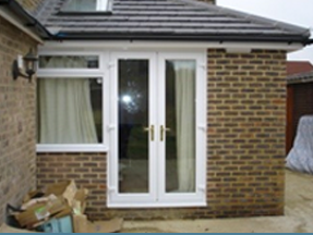 Side extension to the house.